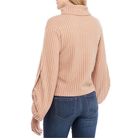 [The Limited] Sweater Rib Knit Turtleneck (Camel) - Picture 2 of 7